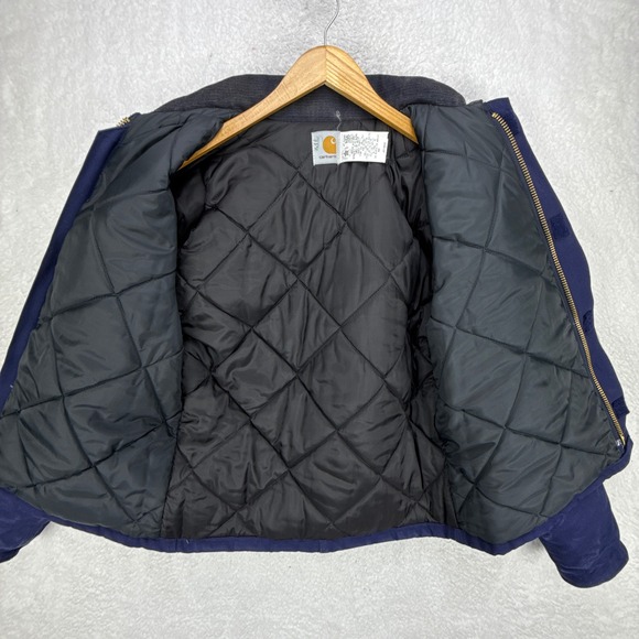 Carhartt Sandstone Jacket Arctic Quilt Lined Men 40 Medium JQ1802 Navy Blue RARE - Picture 3 of 16
